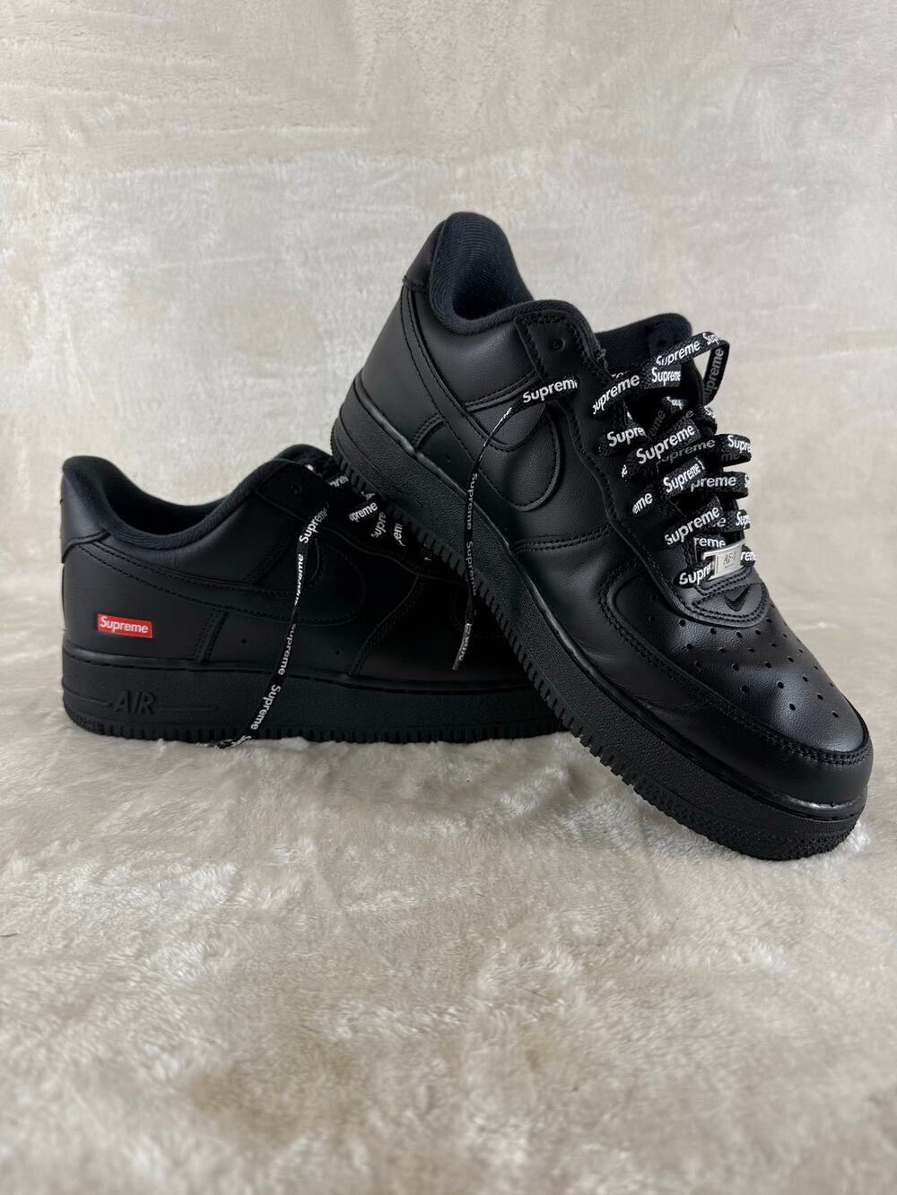 Nike Air Force 1 Low x Supreme Black Sneakers Men's Size 9 CU9225-001